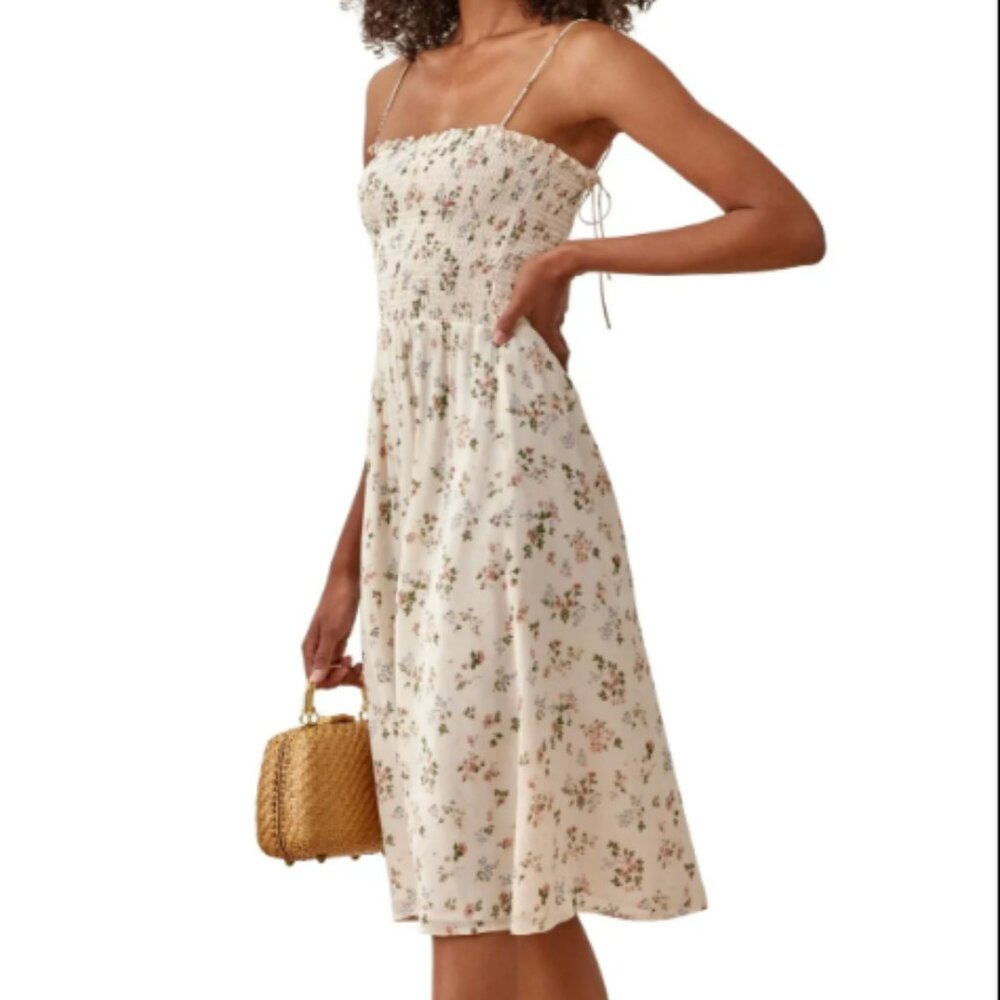 Reformation | Sable Smocked Bodice Midi Dress